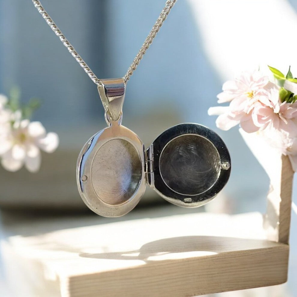 Solid 925 Silver Round Locket