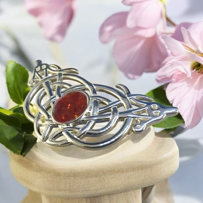 Stunning Solid 925 Silver Fancy Brooch