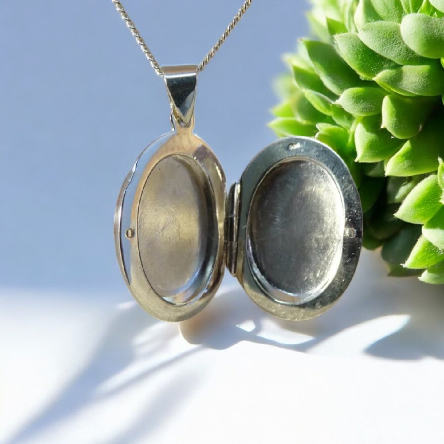Solid 925 Silver Oval Locket