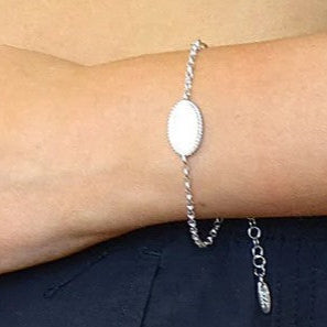 Stunning Solid silver Bracelet with Oval Setting and Infinity detail