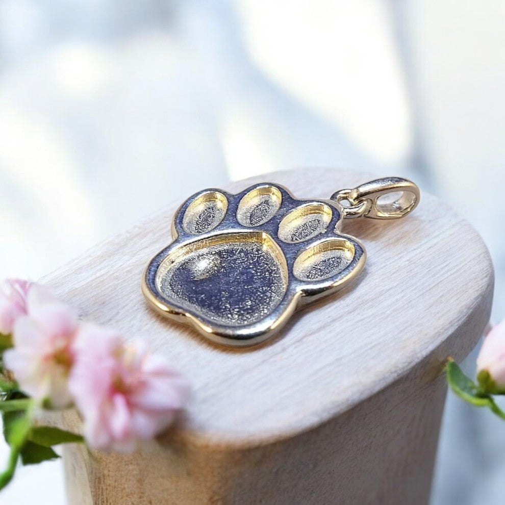 Solid 925 Silver Dog Paw shaped Pendant