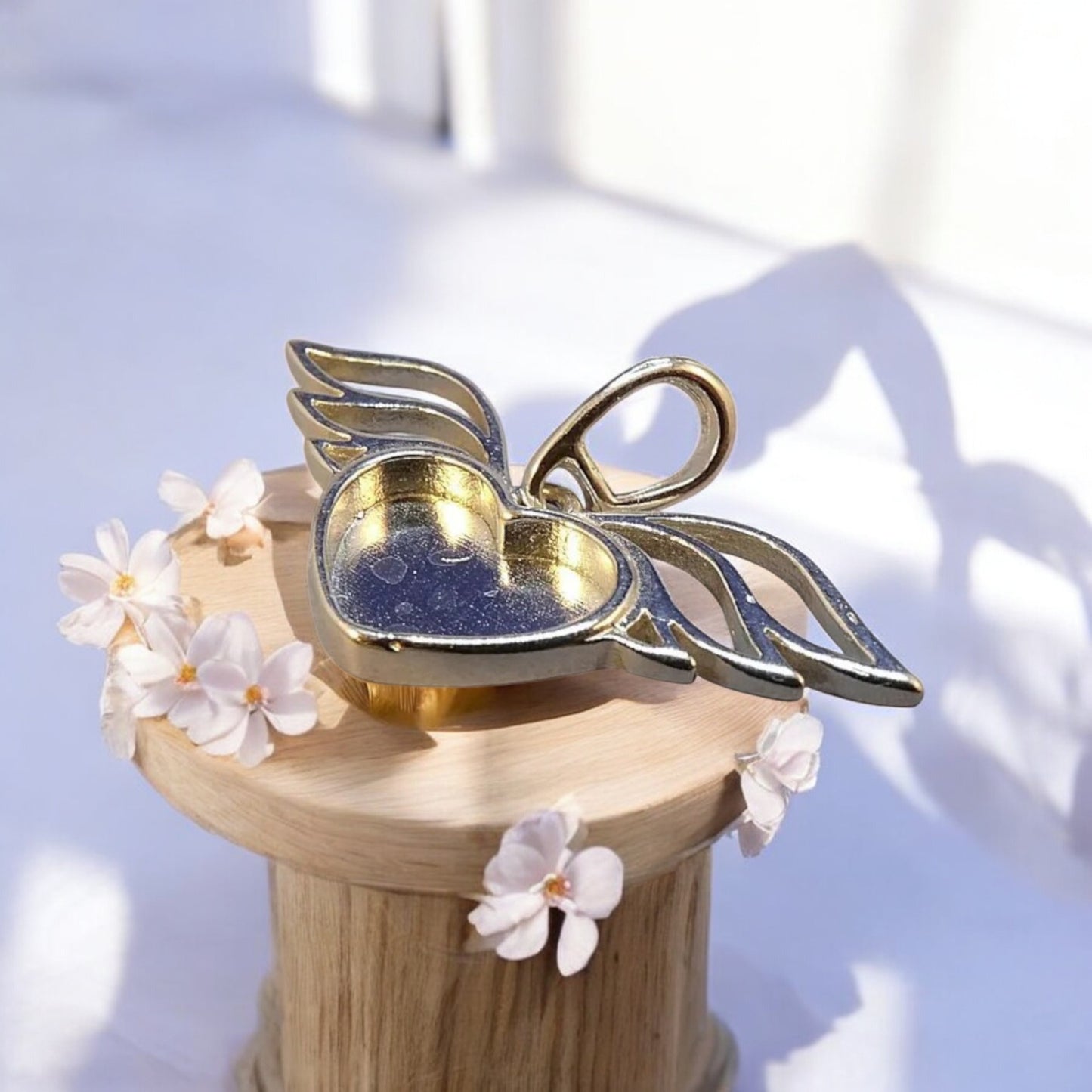 Solid Silver Winged Heart Pendant