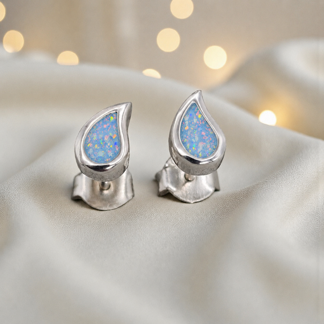 Keepsake Memorial Sterling Silver Ladies Ashes Earrings - Drops Of Love