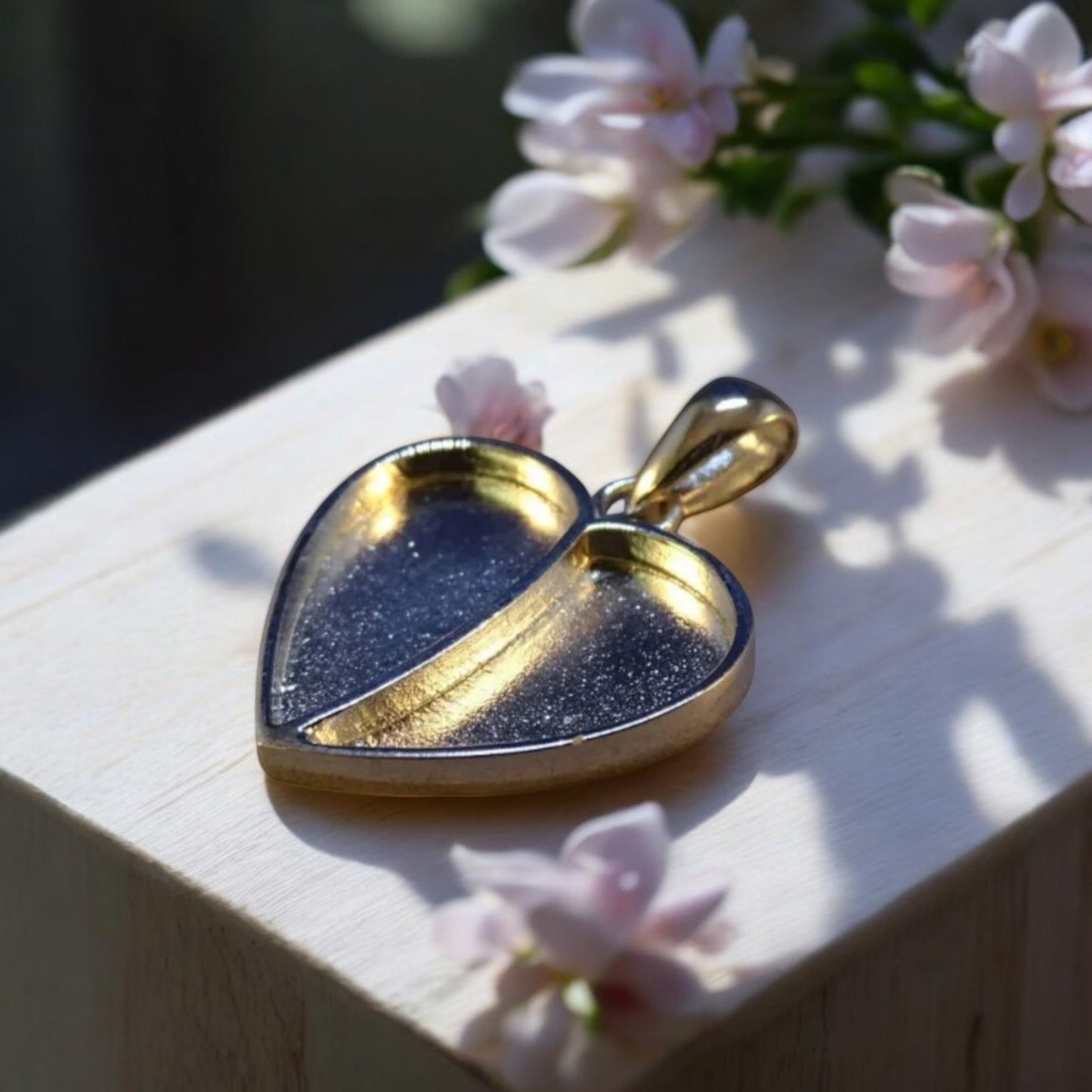 Solid 925 Silver Heart (split) Memorial Pendant