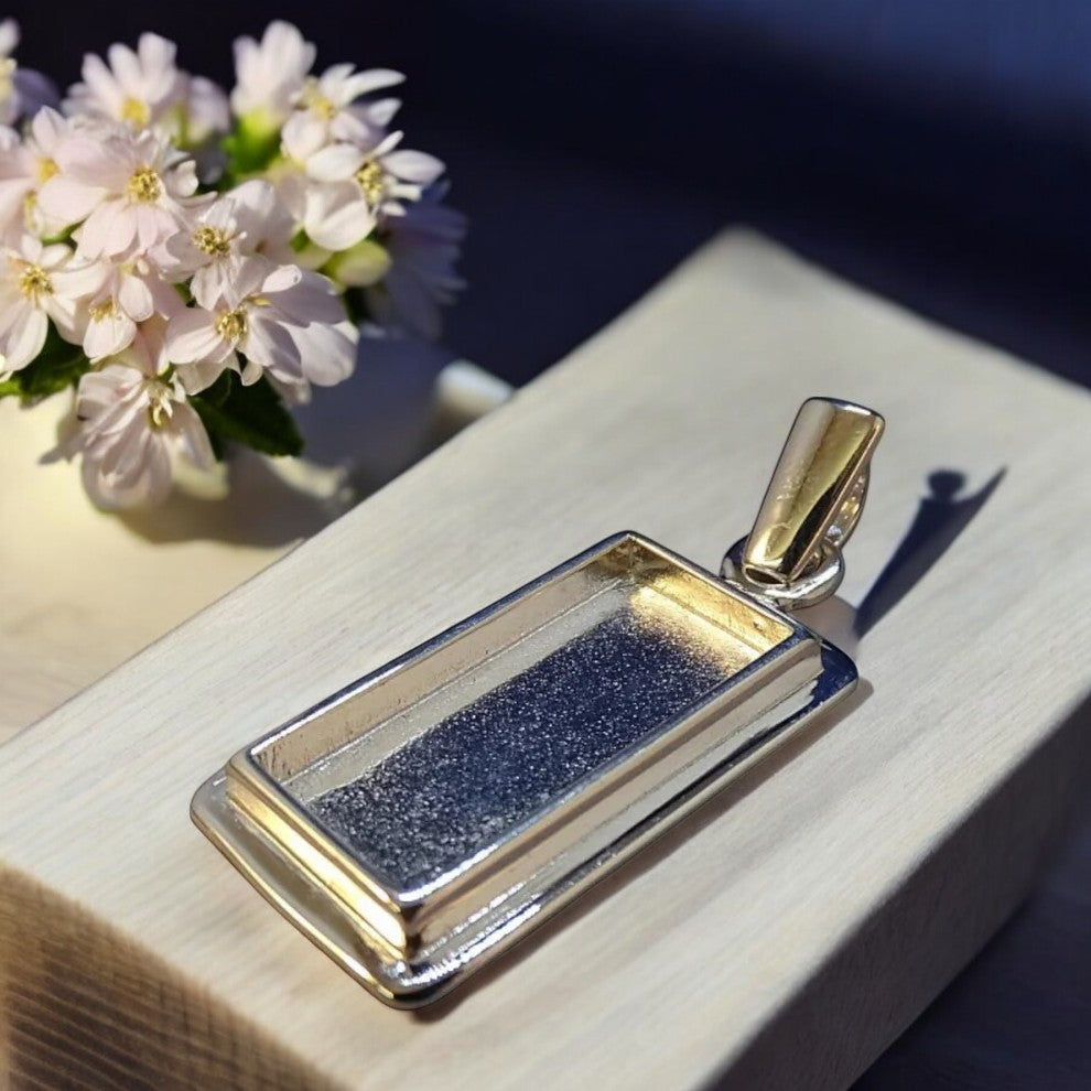 Solid 925 Silver Rectangular Pendant