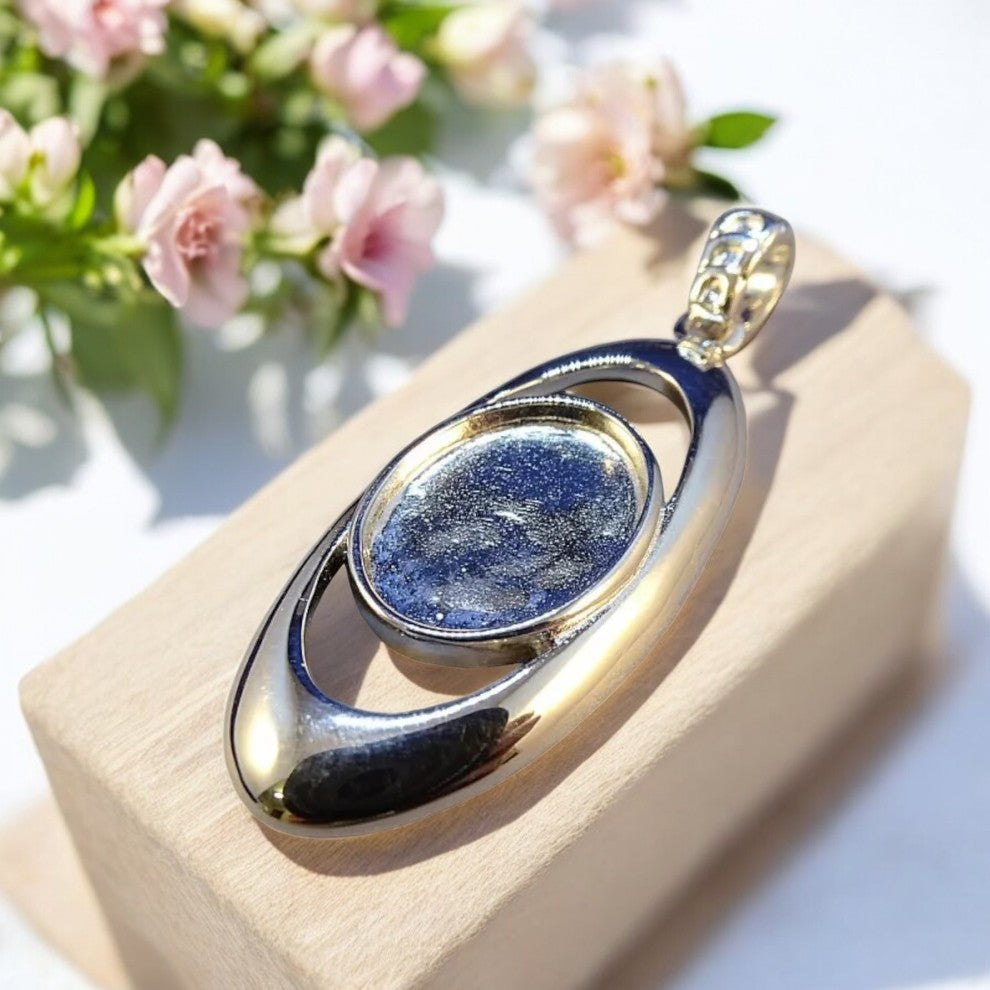 Solid 925 Silver Hoop Pendant