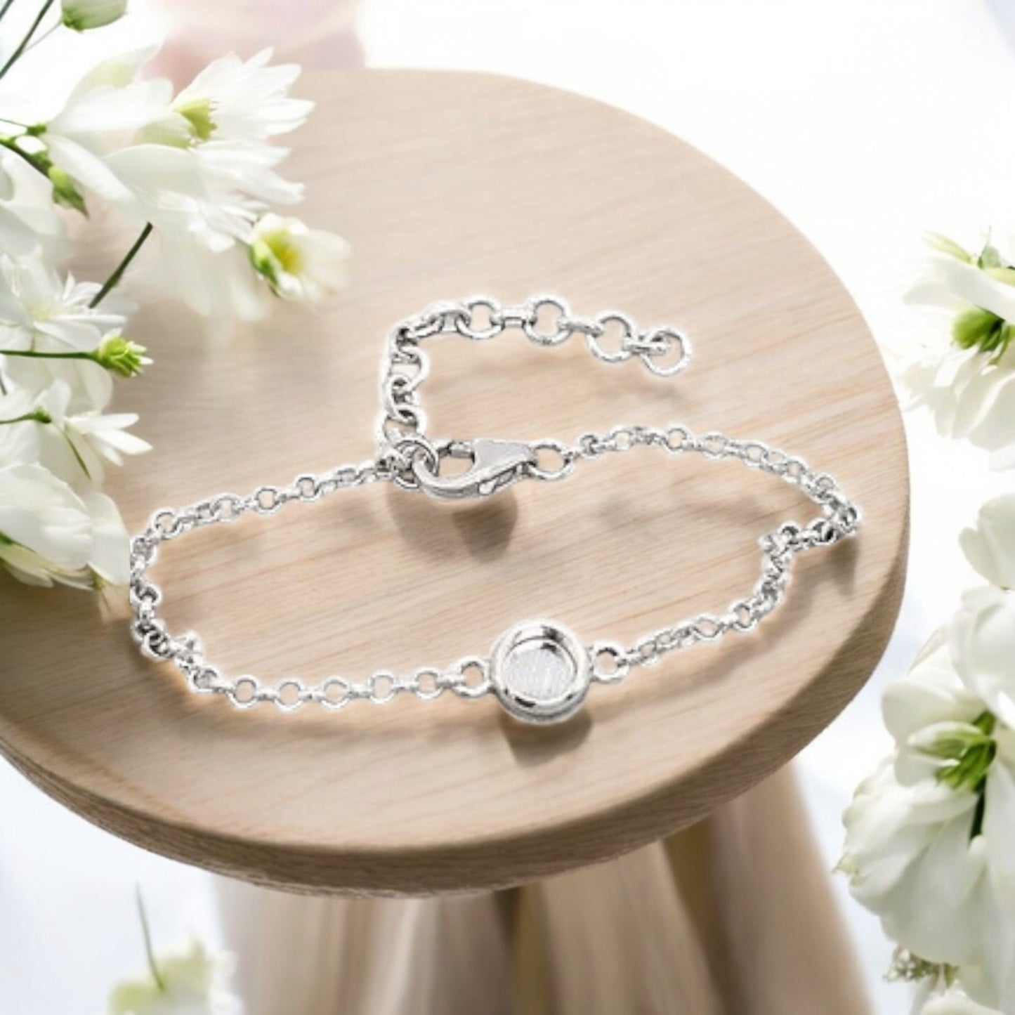 ***NEW***Mini Round Charm Belcher 925 Silver Bracelet