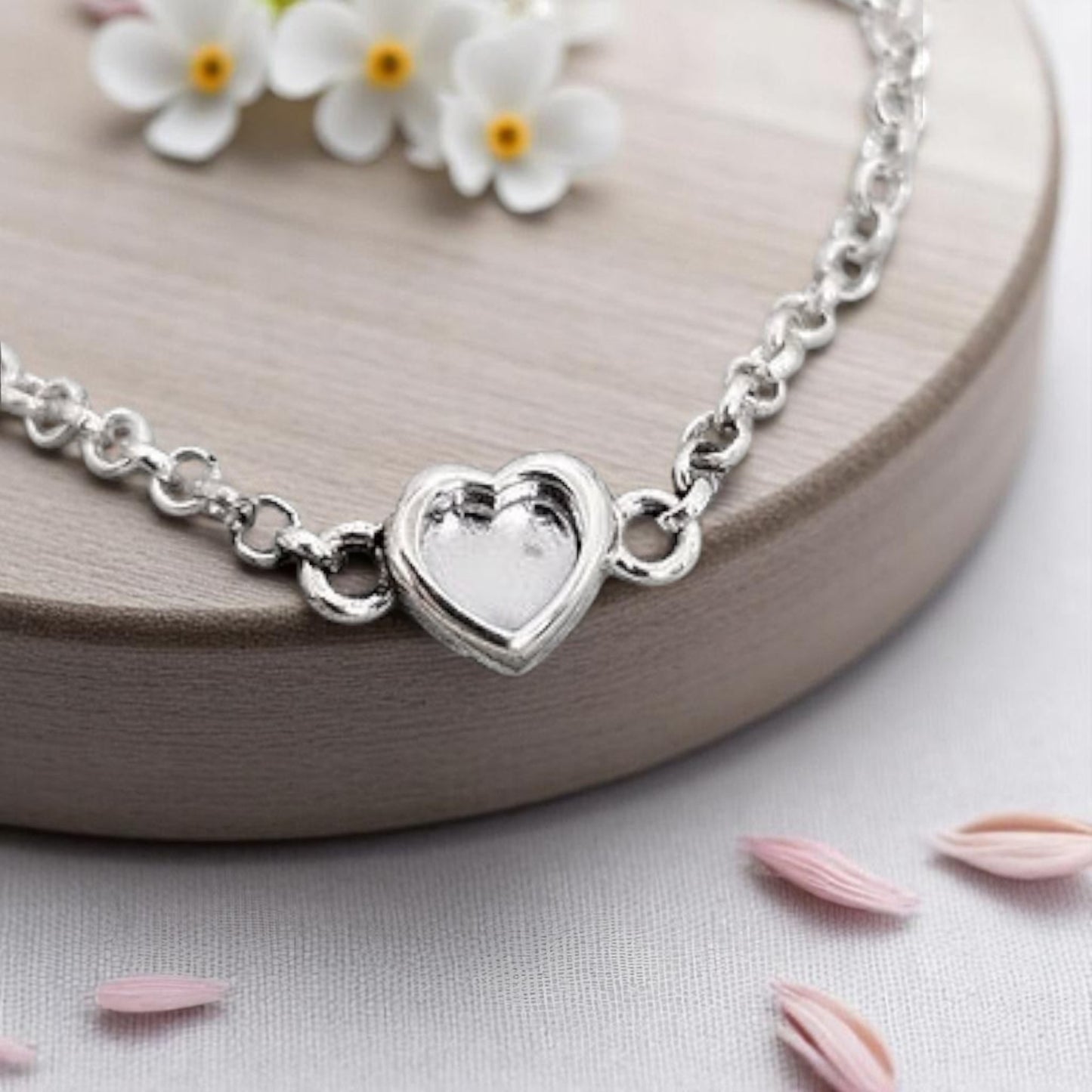 ***NEW***Mini Heart Charm Belcher 925 Silver Bracelet