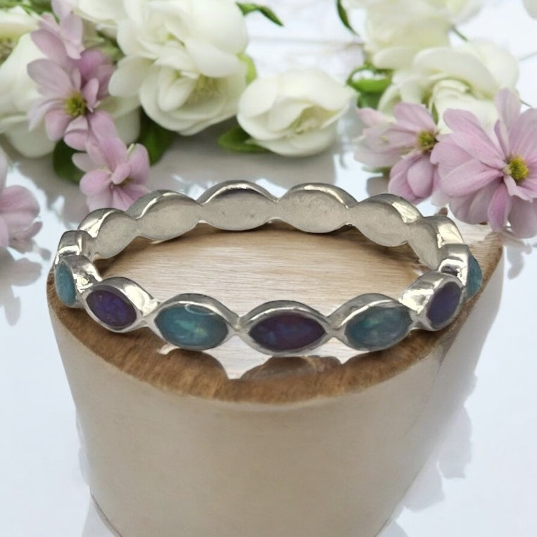 Beautiful 925 Silver Almond Eye Plain band Ring (Full band)