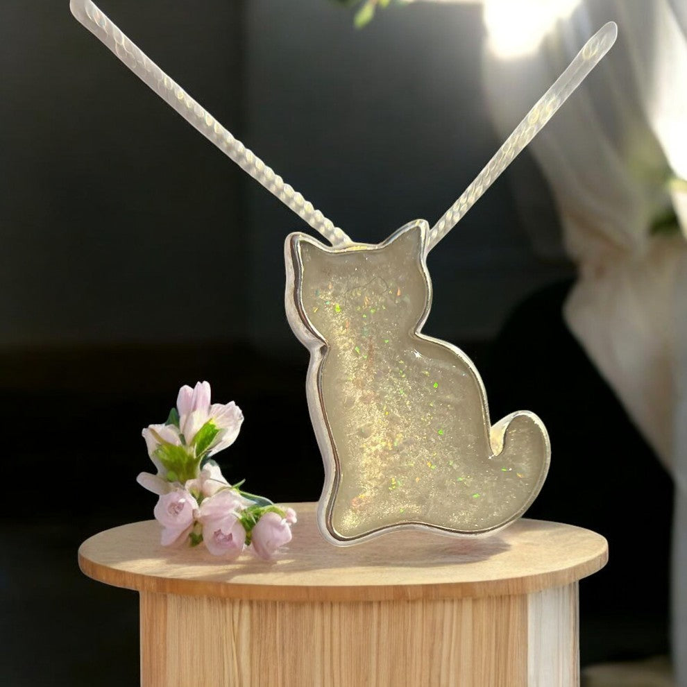 Solid 925 Silver Cat Pendant