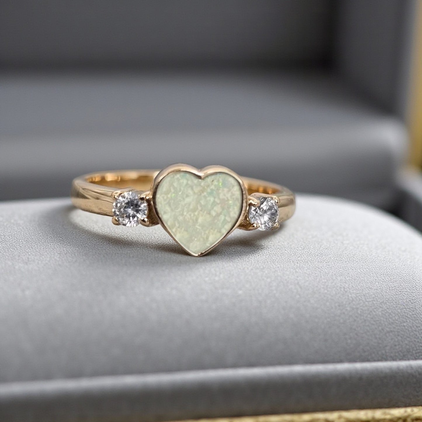 9ct gold heart shaped memorial ring, handcrafted in Lancashire, UK