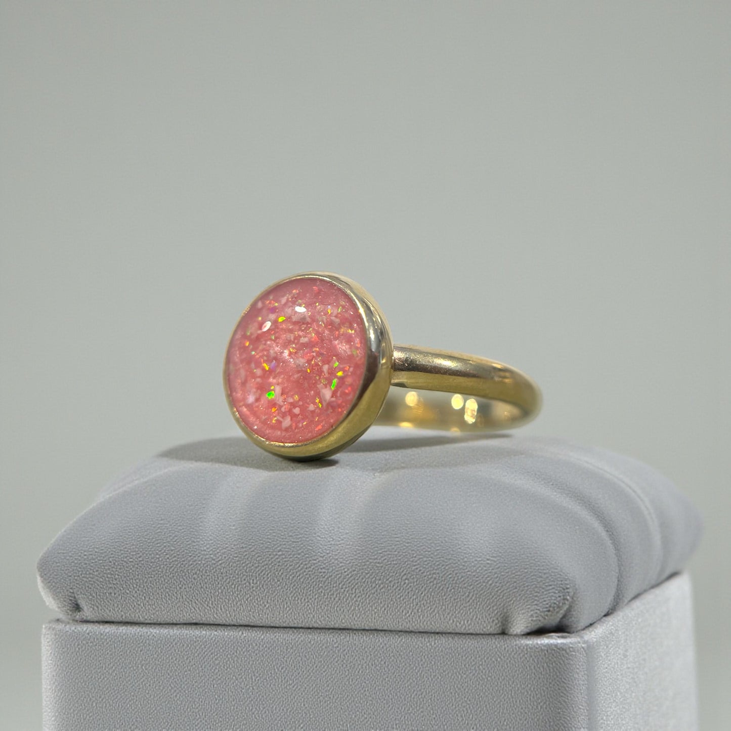 9ct gold round memorial ring, handcrafted in Lancashire, UK