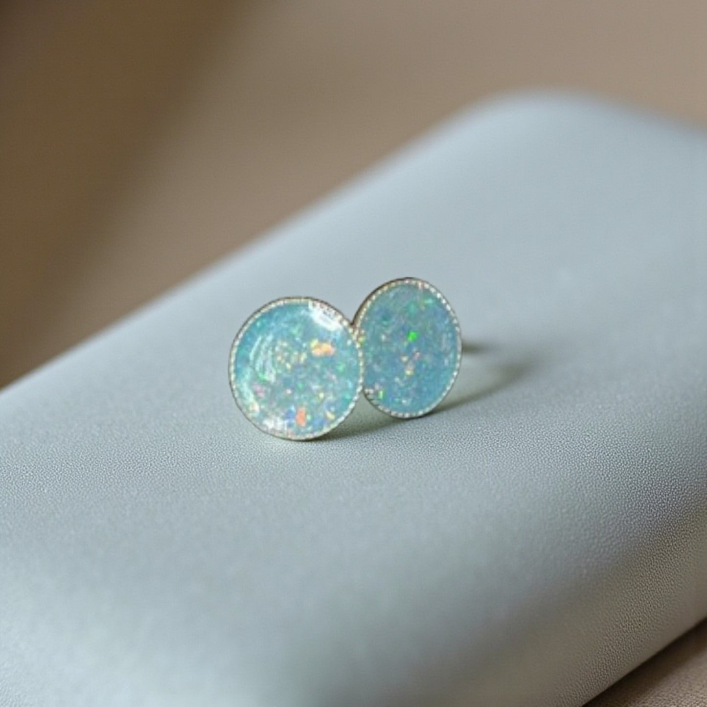 9ct gold milled edge memorial stud earrings, handcrafted in Lancashire, UK