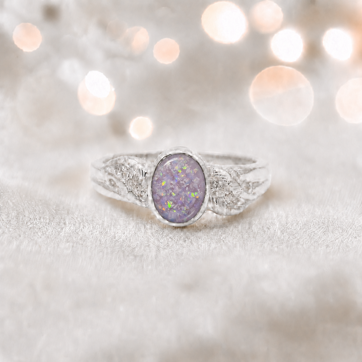Keepsake Memorial Silver Forever with me Ashes Ring in Unicorn Purple - Handcrafted in the UK