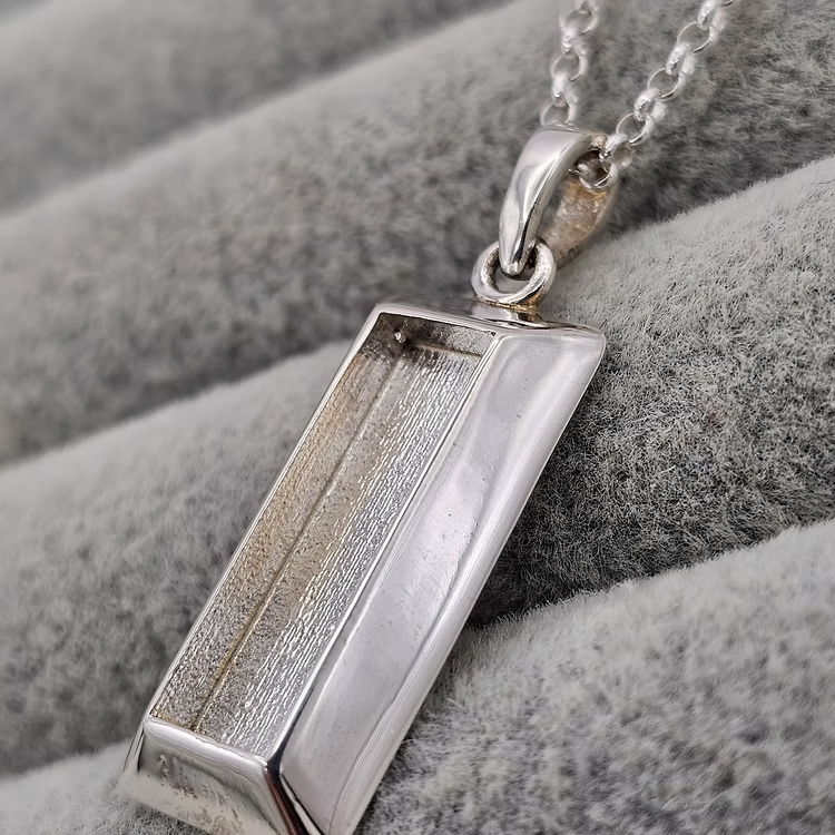 Men's silver pendant, ashes jewellery, Lancashire, UK