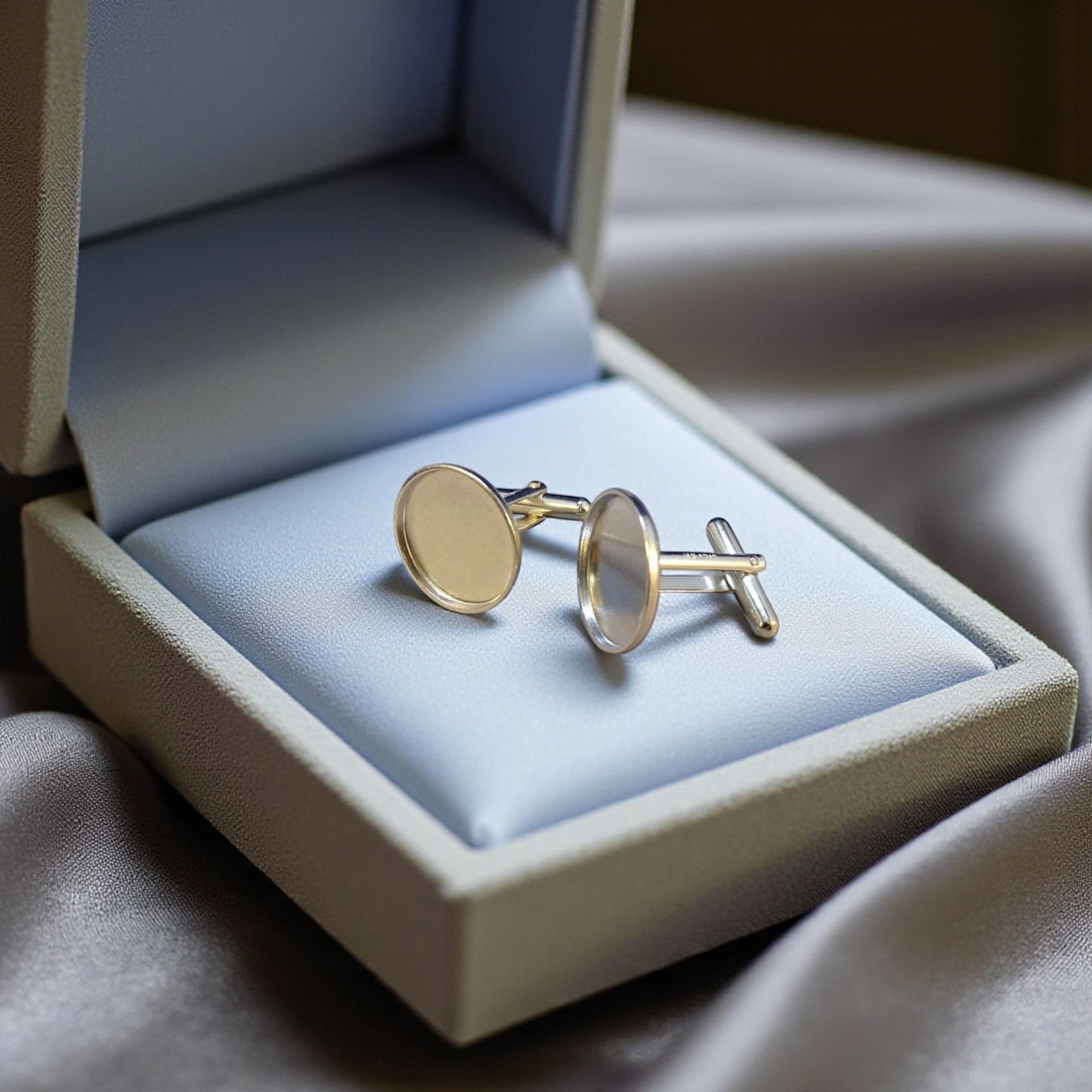 Men's silver ashes cufflinks, keepsake jewellery, Lancashire, UK