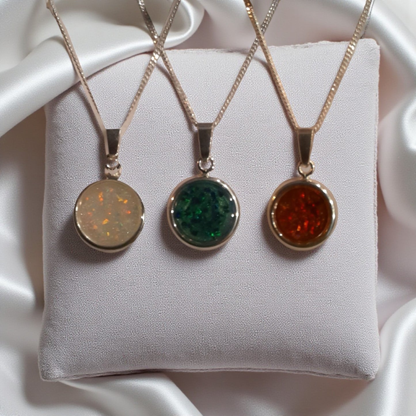 Silver round memorial pendants, handcrafted in Lancashire, UK