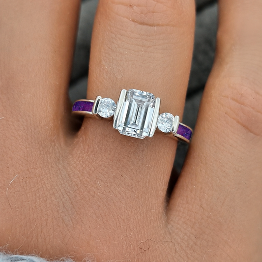 ariel keepsake ashes memorial ring on hand in sleepy lavender