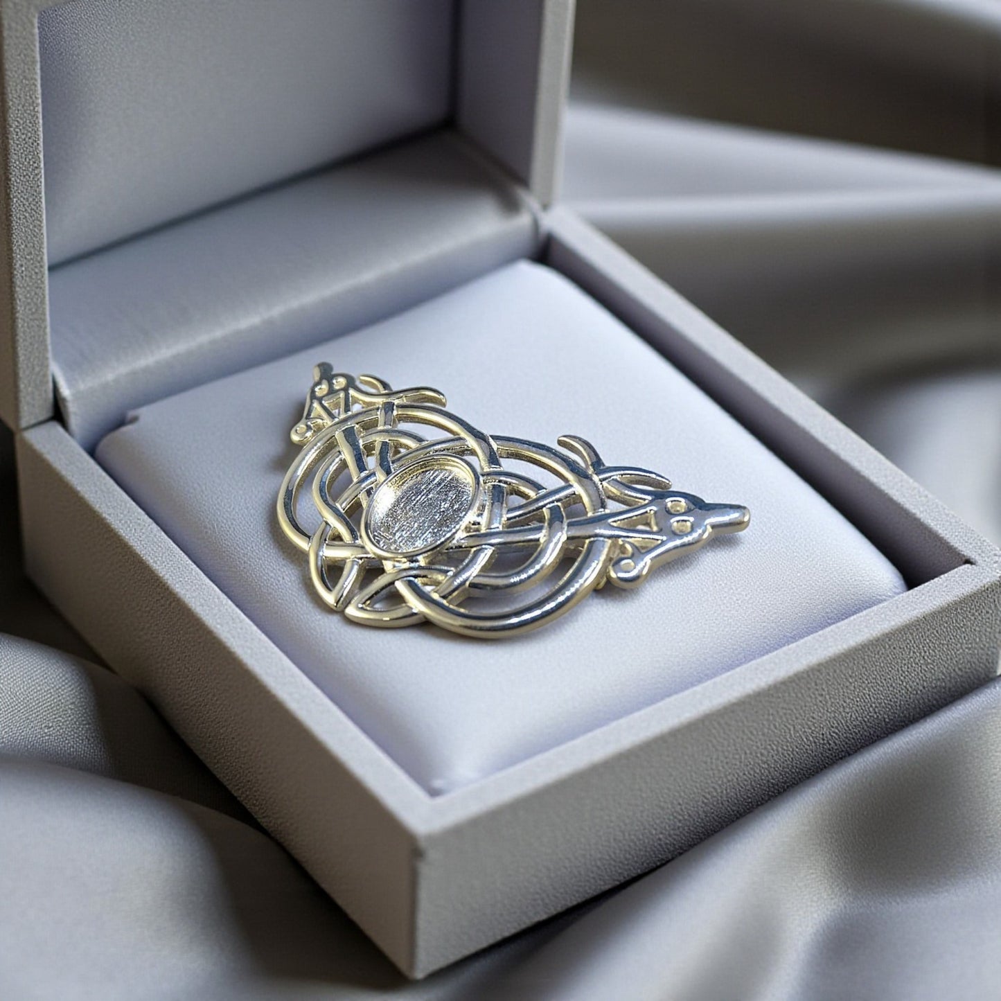 Silver Celtic Memorial Brooch, handcrafted in Lancashire, UK