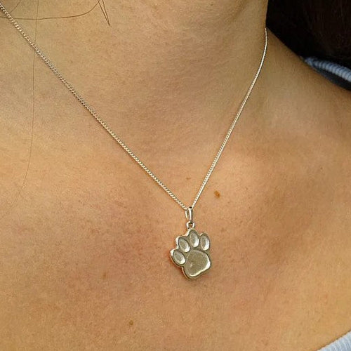 Solid 925 Silver Dog Paw shaped Pendant