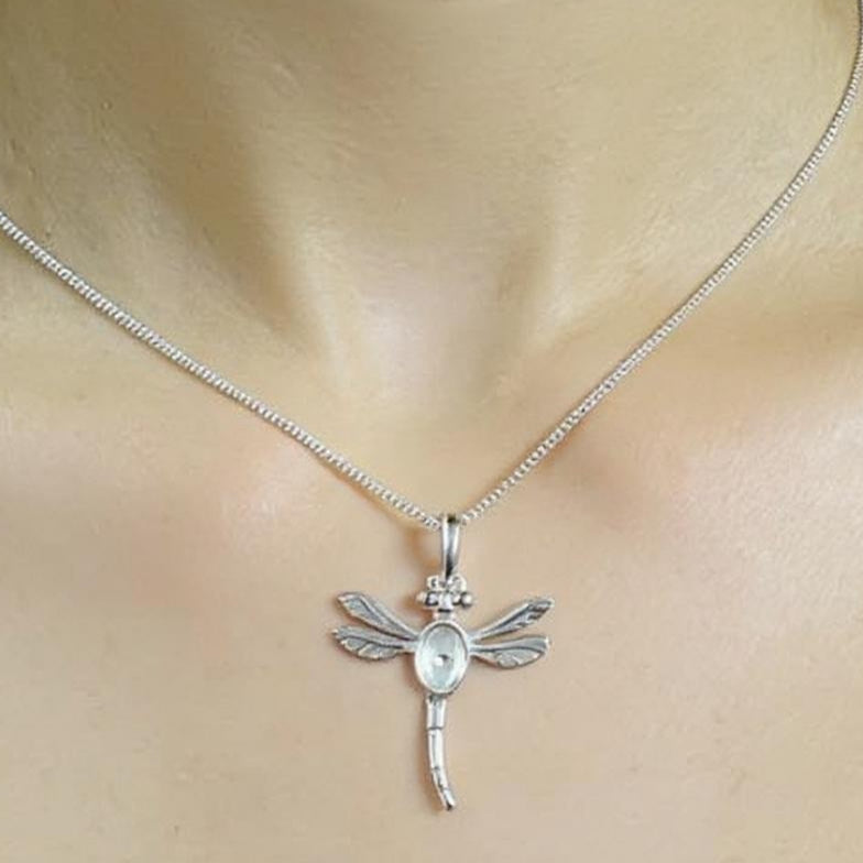 Stunning Solid 925 Silver Dragonfly Pendant