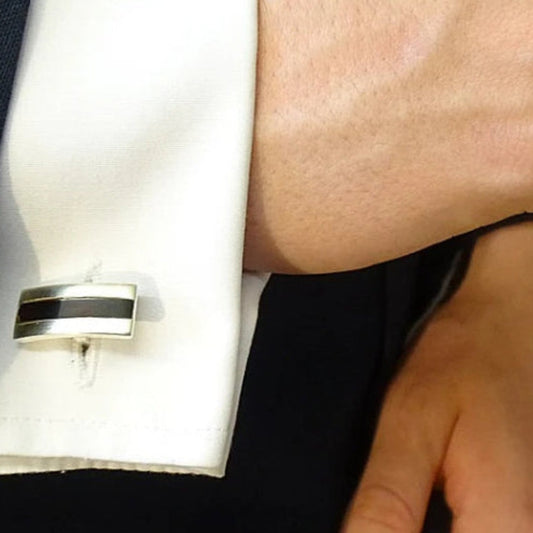silver Ember memorial ashes cufflinks, handcrafted in Lancashire UK