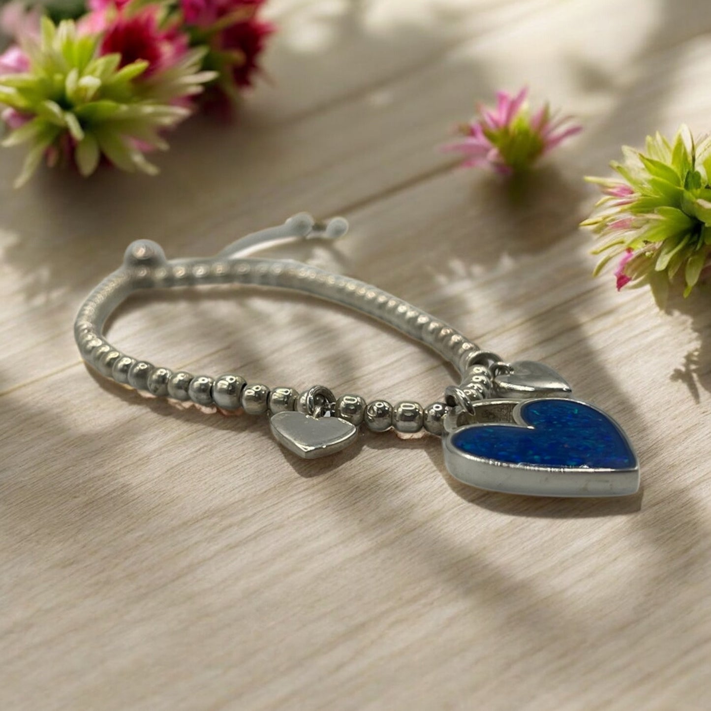 Triple Heart Beaded Bracelet
