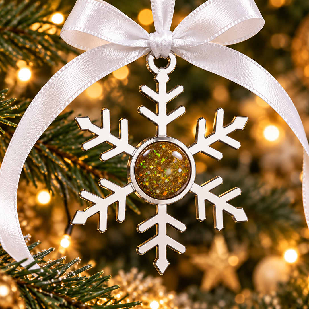 Keepsake Memorial Stainless Steel Snowflake Hanging Ornament