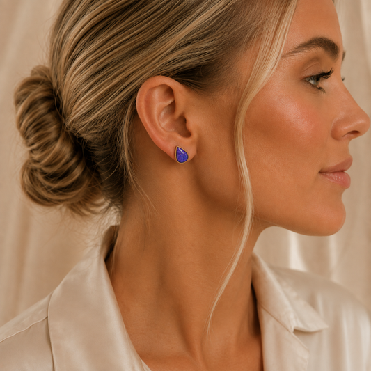Luma 9ct gold peardrop earrings, handcrafted in Lancashire, UK – by Keepsake Memorial Jewellery