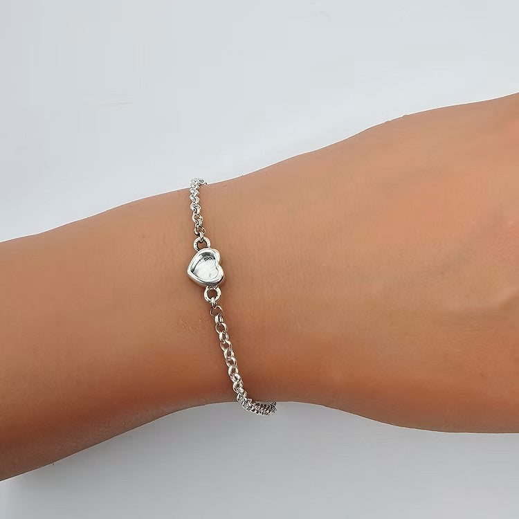 ***NEW***Mini Heart Charm Belcher 925 Silver Bracelet