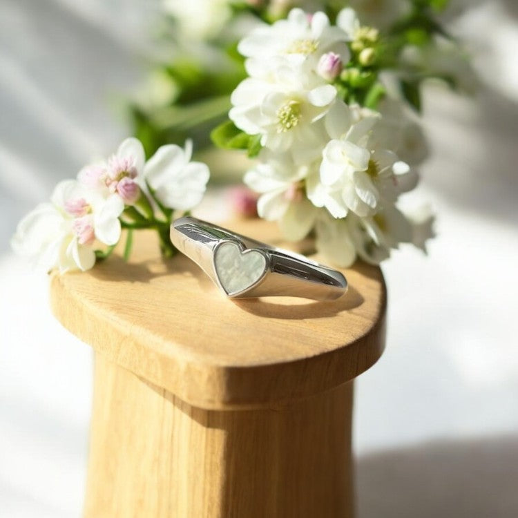 Love Heart 925 Silver Signet Ring