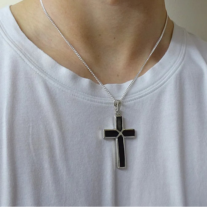 Heavy Solid Silver Open Cross