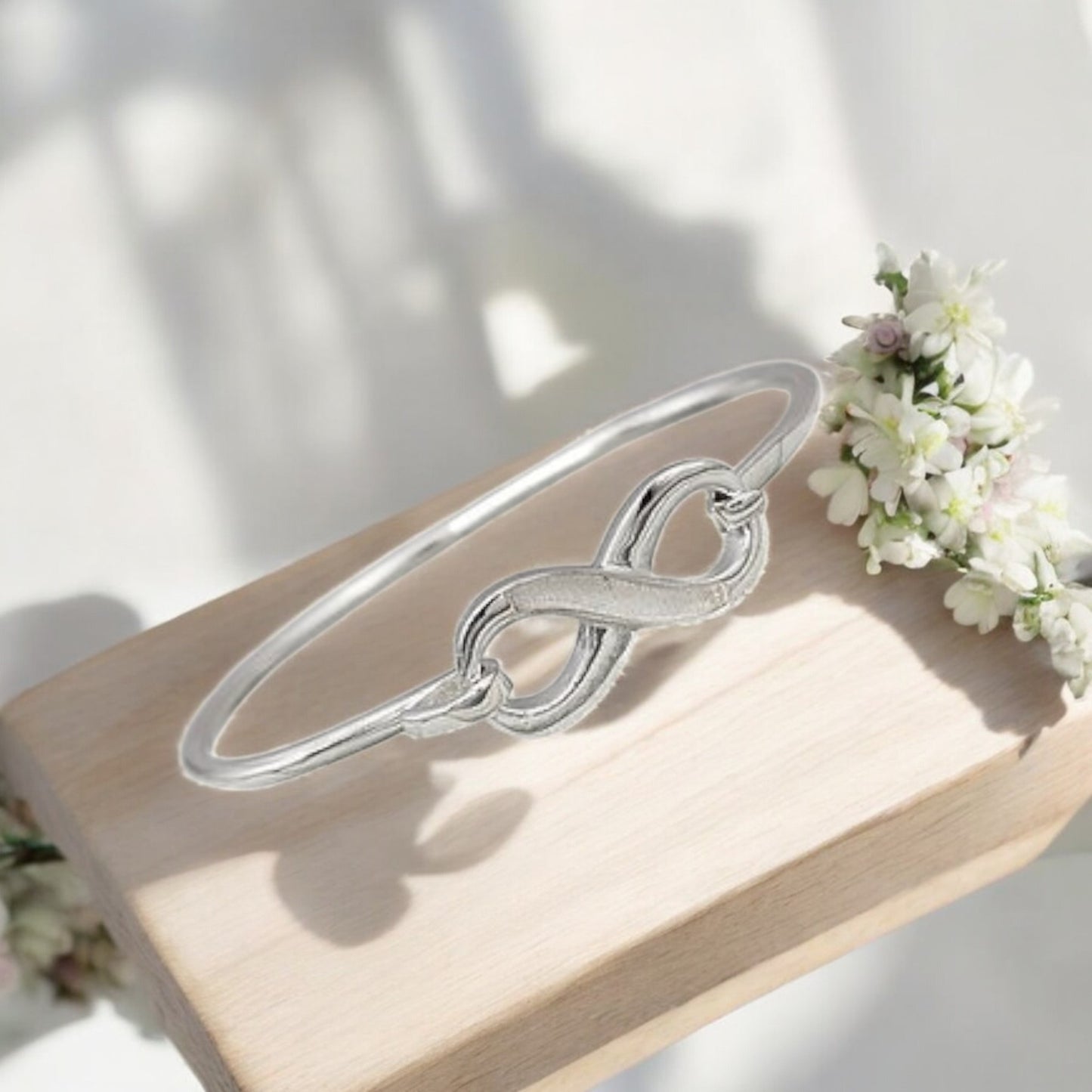 Solid silver Infinity Bangle
