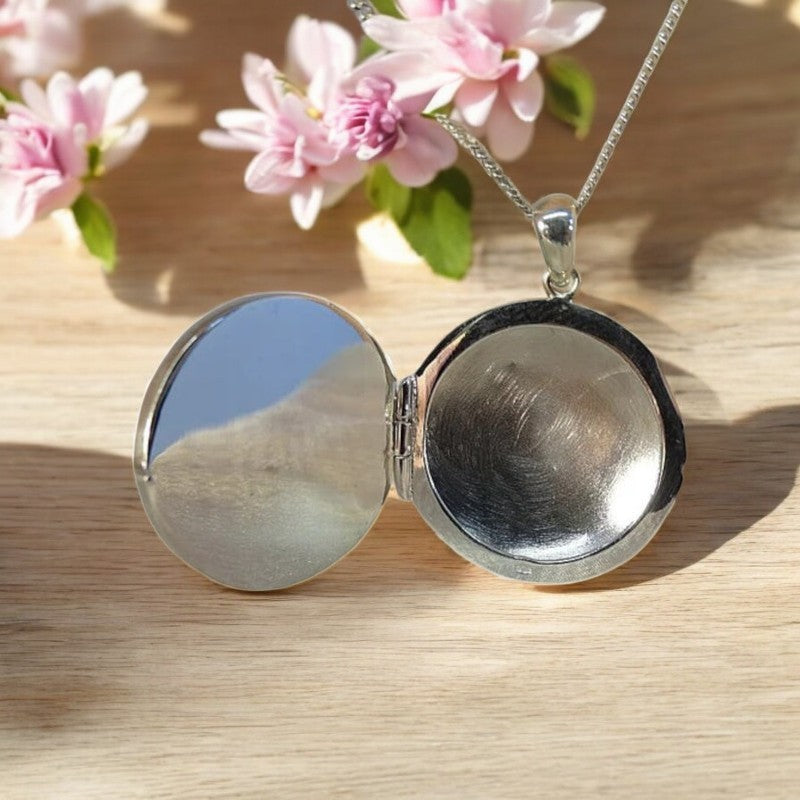 Solid 925 Silver Round Locket