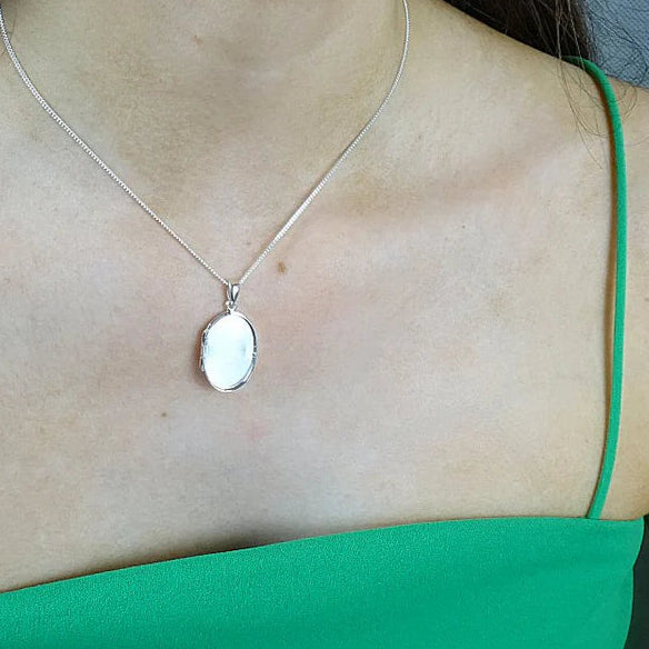 Solid 925 Silver Oval Locket