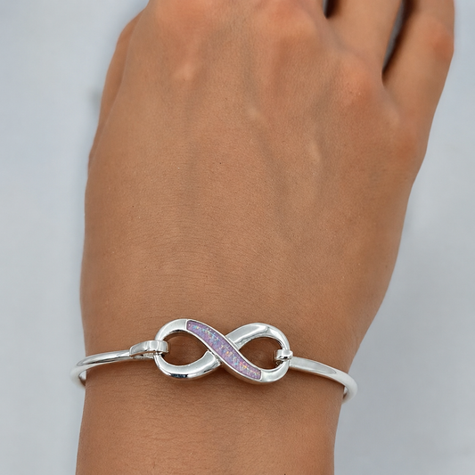 Lunara Bangle β silver infinity ashes memorial bangle, handcrafted in Lancashire, UK - by Keepsake Memorial Jewellery