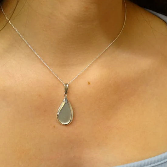 Pear Shape chunky Solid Silver Pendant
