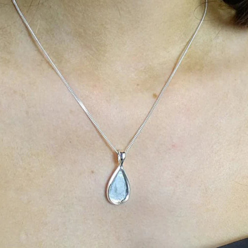 Pear Shaped Solid Silver Pendant