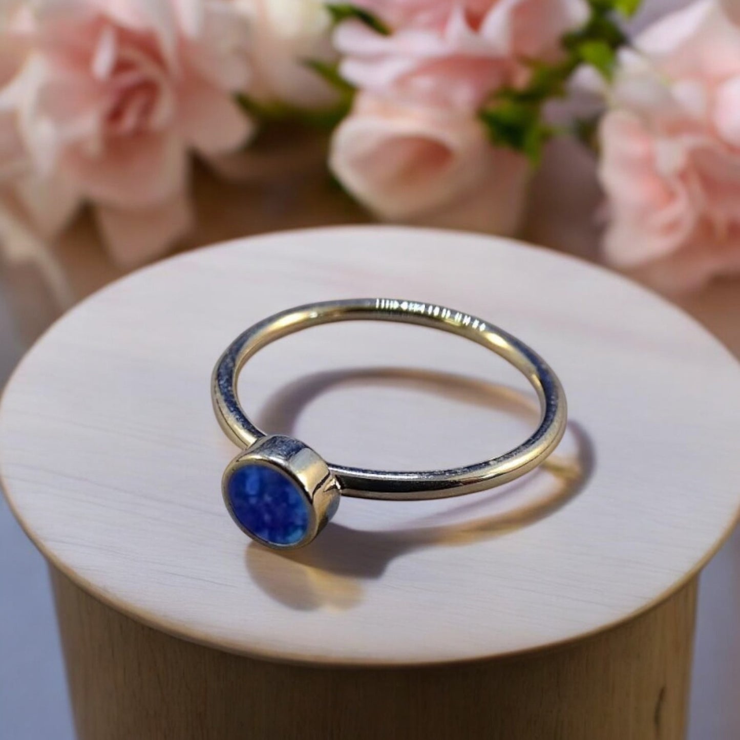 Simple solid 925 silver round stacker ring