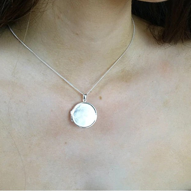 Solid 925 Silver Round Locket