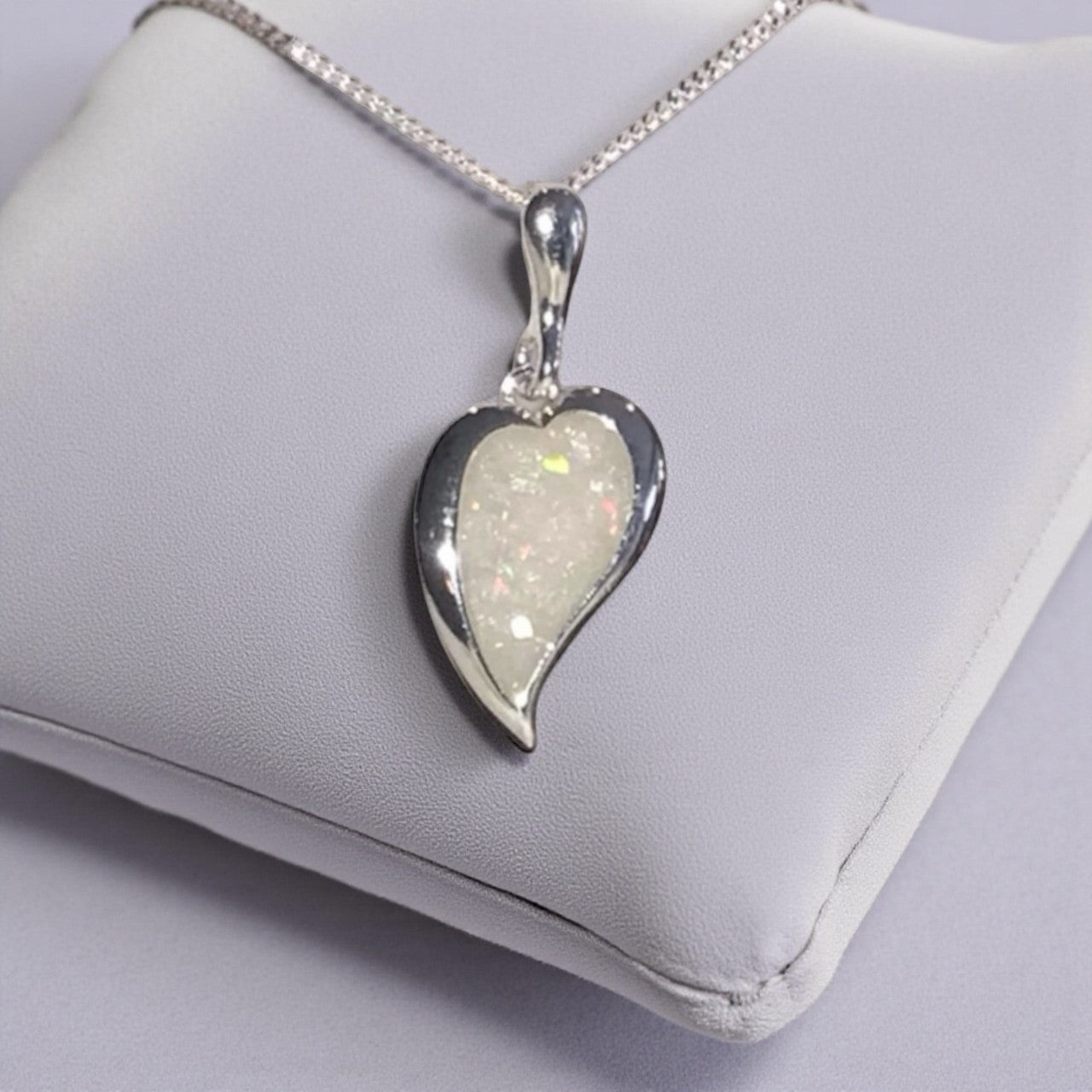 Silver heart Keepsake pendant for ashes/hair, handcrafted in Lancashire, UK