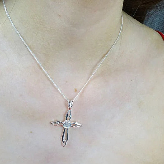 Fancy Solid Silver Cross