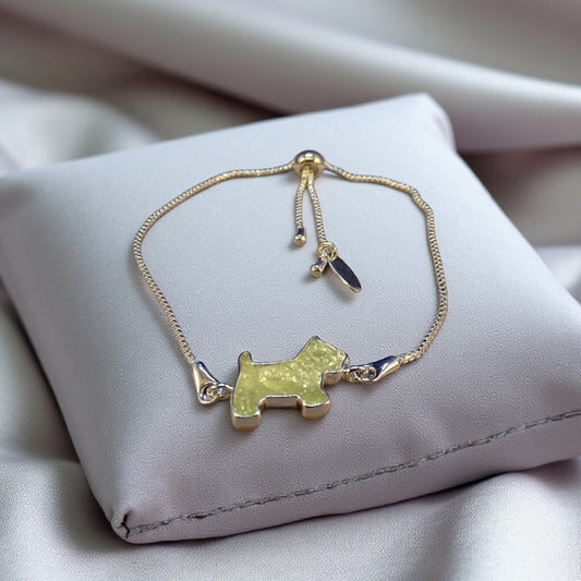Silver dog memorial bracelet handcrafted in Lancashire, UK