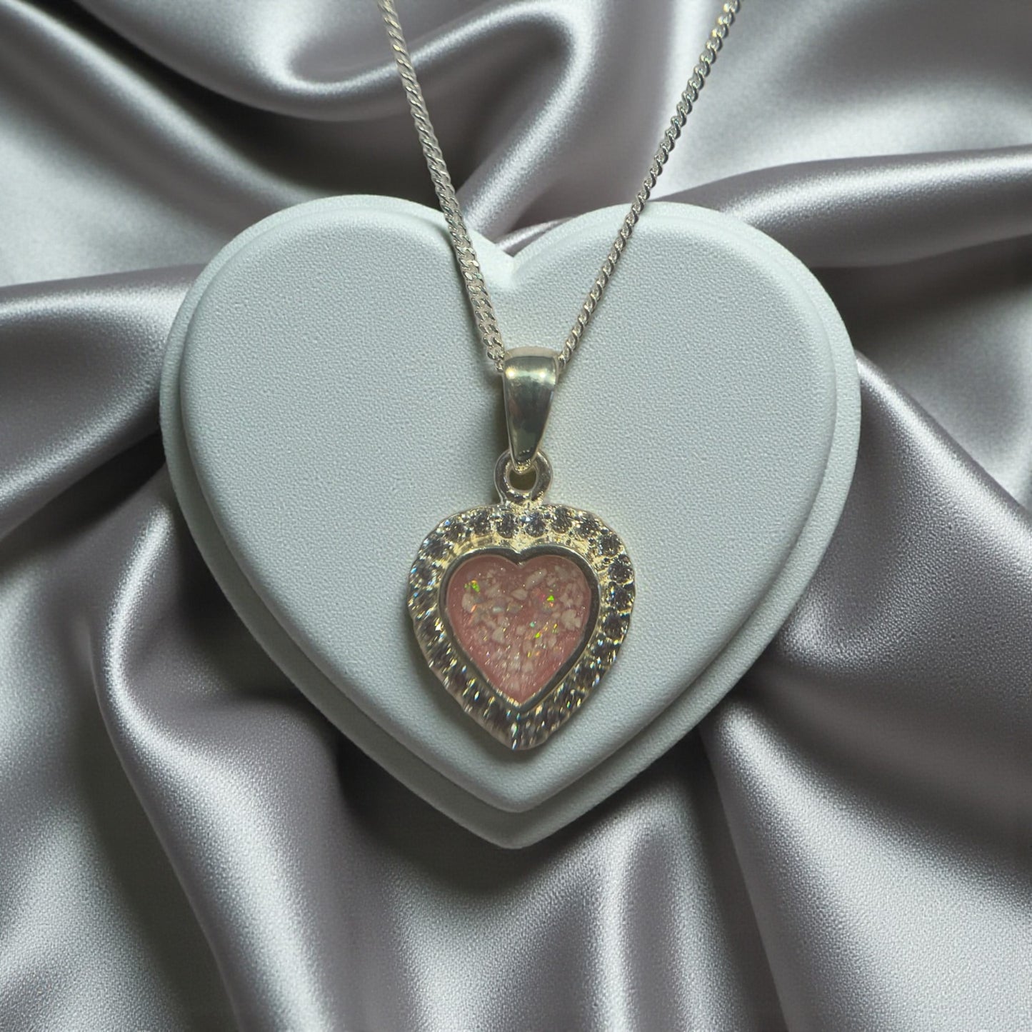 Silver heart memorial pendant, handcrafted in Lancashire, UK