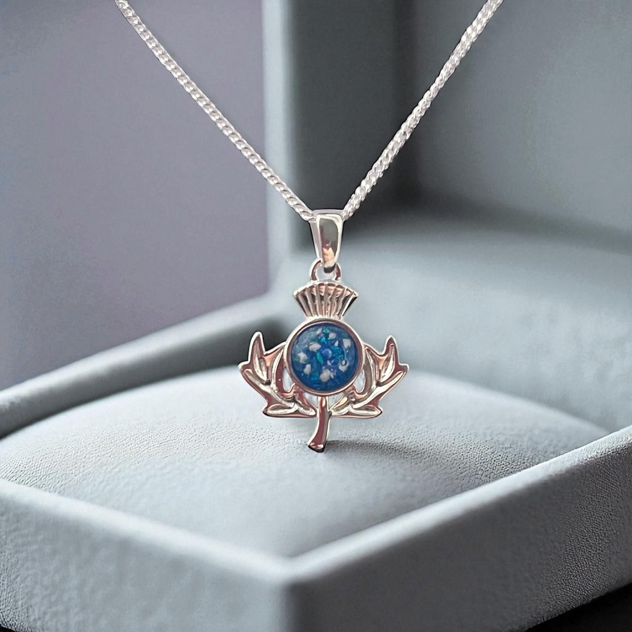 Silver Thistle pendant, handcrafted in Lancashire, UK