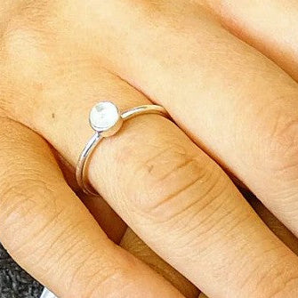 Simple solid 925 silver round stacker ring (two sizes available)