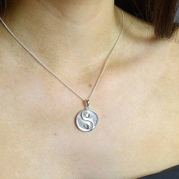 Solid Silver Ying Yang Pendant