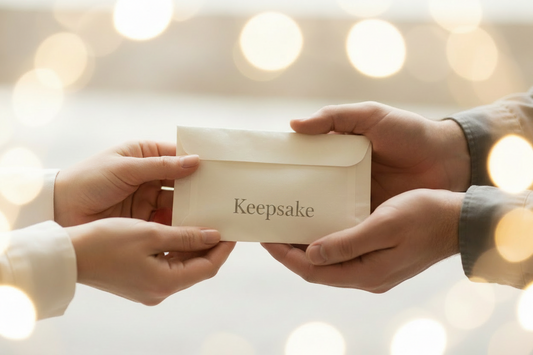 two hands holding an envelope ready to post via Royal Mail