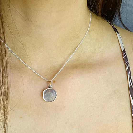 Solid 925 Silver Small Round Locket