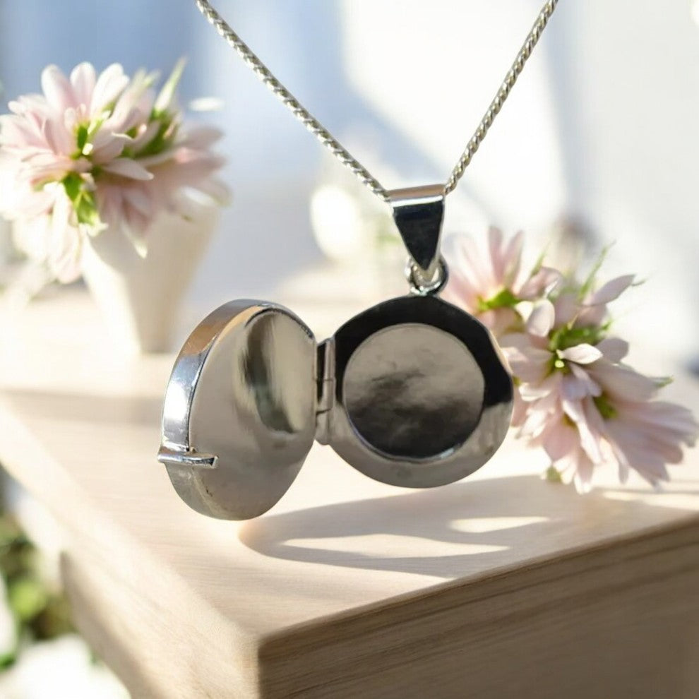 Solid 925 Silver Small Round Locket